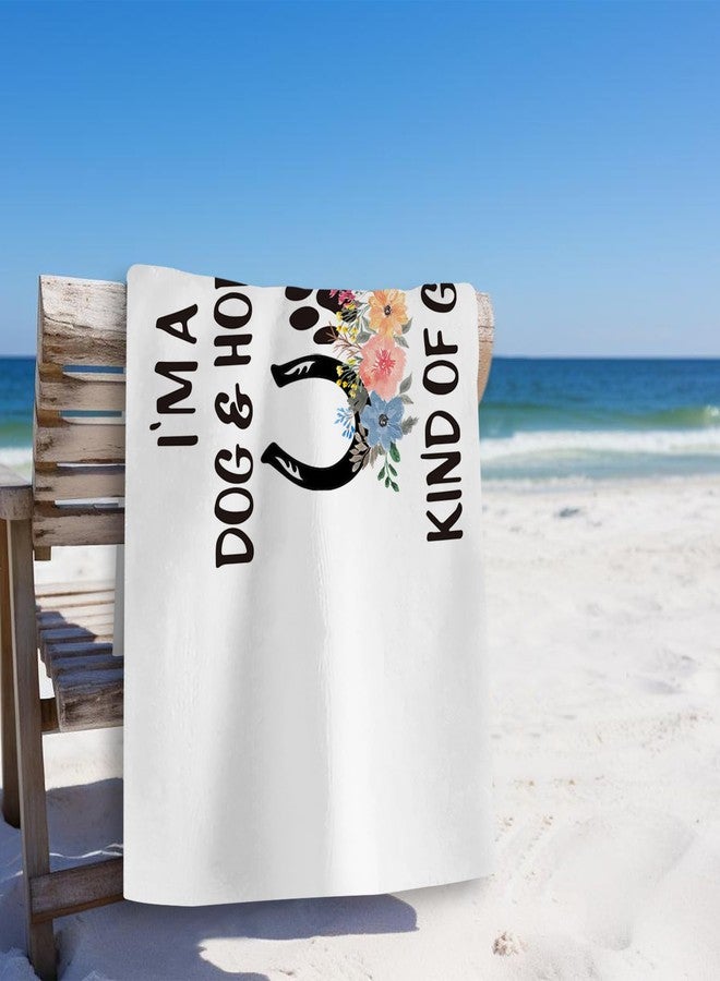 Tzhim Dog Horse Lover Gifts Beach Towel, Horse Girl Gifts Pool Towels, Dog and Horse Kind of Girl Sand Towel Large Bath Towels Gifts for Girls, Horse Gifts for Girls, Dog Gifts for Women, 29x60in - Image 2